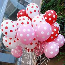 50 polka dot air blown balloons for major cities