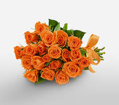 24 Orange roses in a bouquet