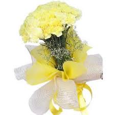 12 yellow carnations 