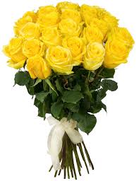 10 Yellow roses in a bouquet