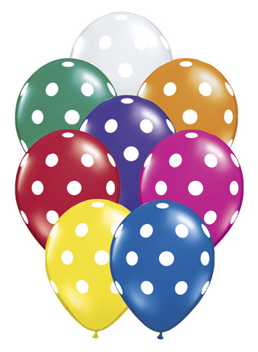 12 polka dot air balloons delivery