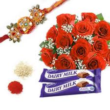 Chocolates with roses rakhi